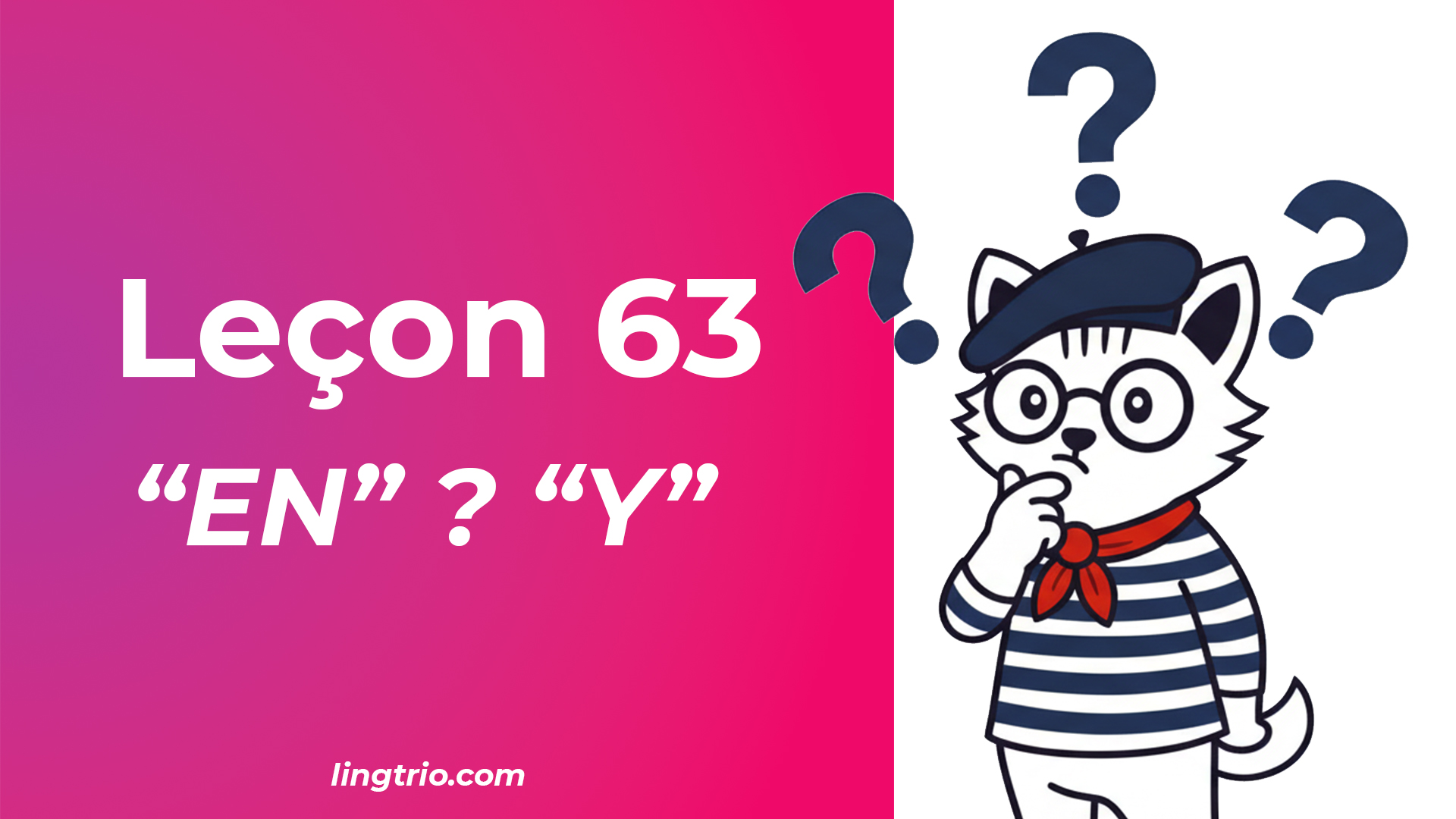 Leçon 63: Pronoms adverbiaux “en” et “y”