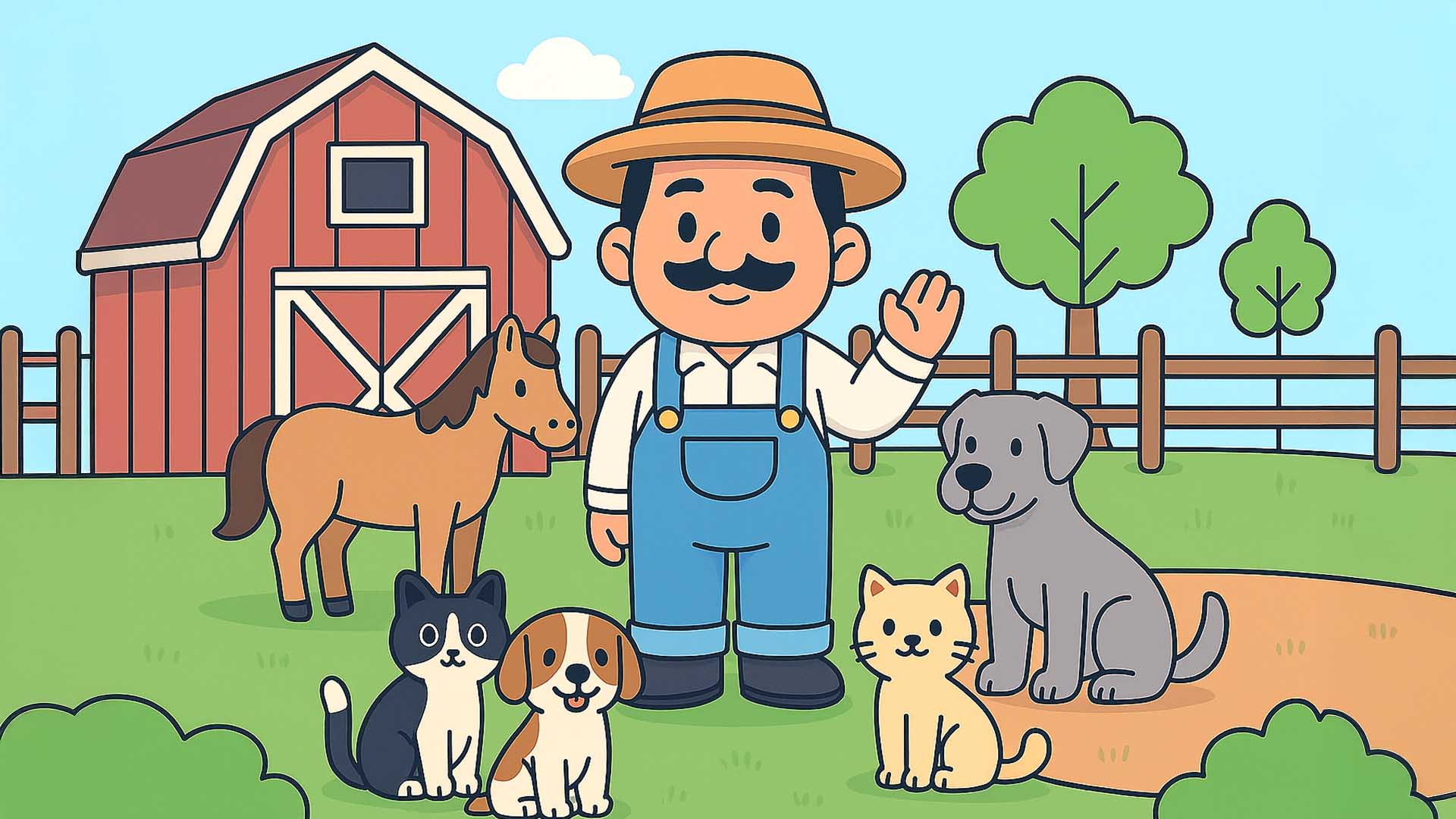 Vivir con diez animales en la granja
